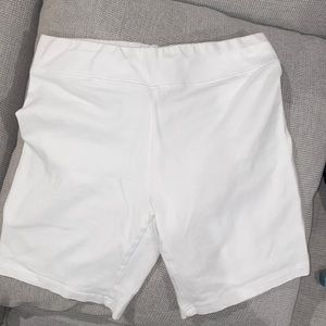 White biker shorts